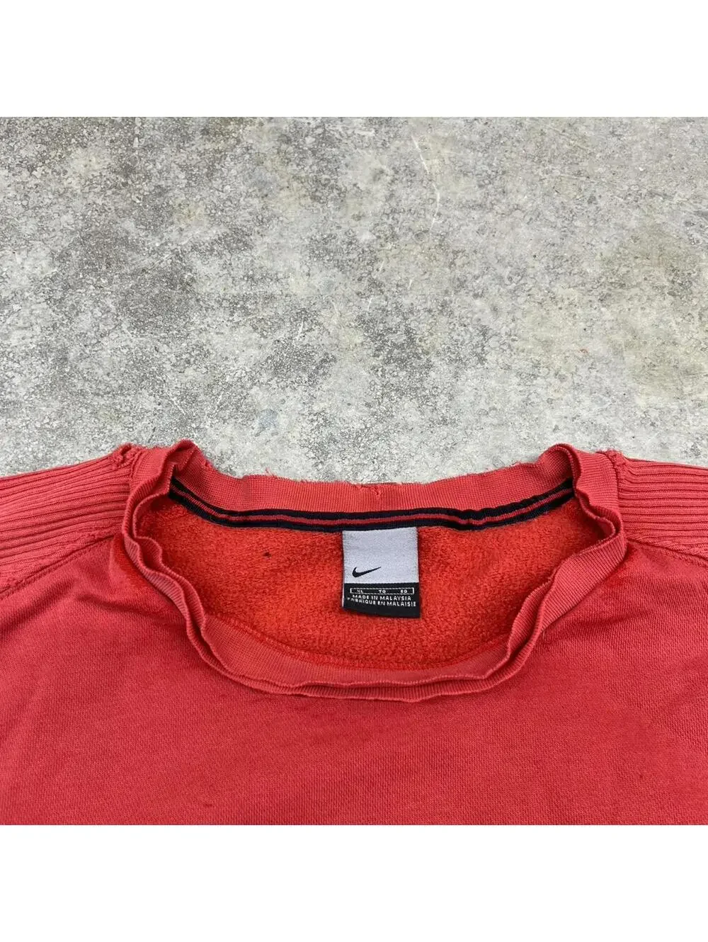 vintage nike red and black spell out center swoosh crewneck size xl